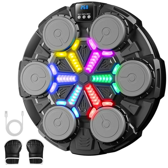 Harlier13 Upgraded Music Boxing Machine for Kids and Adults, Wall Punching Machine with Bluetooth, LED Music Punch Machine with Glove, Home Boxing Equipment for Girls Teenagers