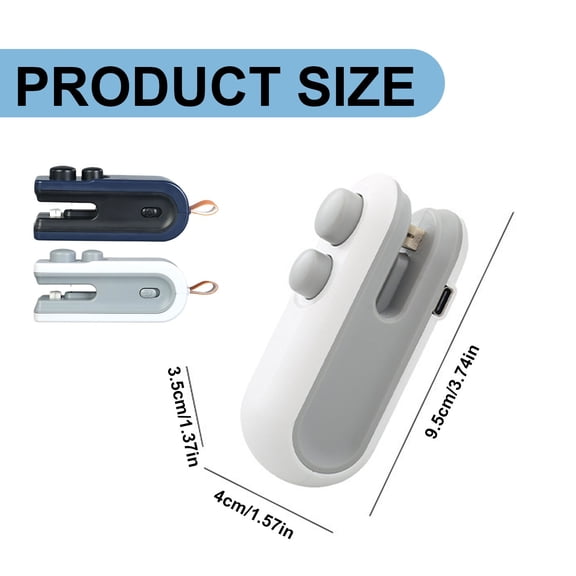Harlik 2Pc Usb Rechargeable Bag Sealer And Cutter Tool, Portable Handheld Heat Sealer for Snacks Chips And Vegetables, 2-In-1 Kitchen Sealing Machine for Food Preservation And Storage
