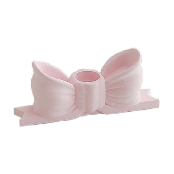 Harlik Bowknot Candle Holder - Rustic Tabletop Decor for Candles Pink, Candlestick