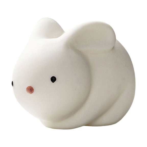Harlik Cute Simple Ceramic Rabbit Figurine Miniature Easter Animal Bunny Statue Home Bookshelf Desk Decor Table Centerpiece Collection Gift