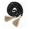 thumbnail image 1 of Harlik Farmhouse Beads 58In Wood Bead Garland with Tassels Rustic Country Decor Prayer Boho Beads Big Wall Hanging Decor Clearance! Black, 1 of 4