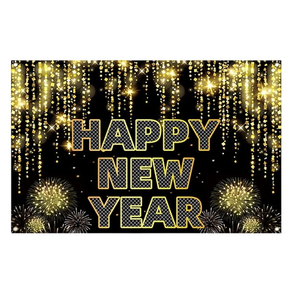 Harlik Novelty Happy New Year Banner 2026, Fabric Backdrop Parties, Home Decor, Photography, And Nye Celebrations