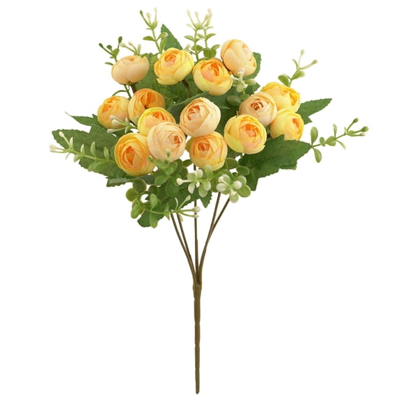 Harlik Oriental Style Artificial Peony Flower Arrangement, Realistic Tea Bud And Camellia Floral Decor for Living Room, Wedding Centerpiece, And Table Decoration