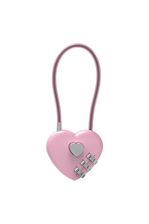 Small Combination Lock for Locker, Cable Lock with Code, Pink Padlock Combination, for Luggage, Suitcase, Gym Locker, Backpack Zipper, Cabinet, Box, Fence Gate, Travel Safe, Outdoor Use