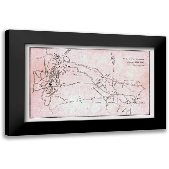 Harling 14x10 Black Modern Framed Museum Art Print Titled - Monadnock New Hampshire - Harling 1916