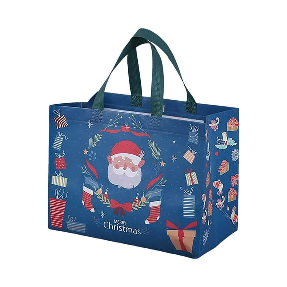 Harliver 12.6" x 9.8" Christmas Large Tote Bags Holiday Reusable Grocery Bags for Classroom Party Favor Supplies, Christmas Shopping Bags, Xmas Party Supplies Bags