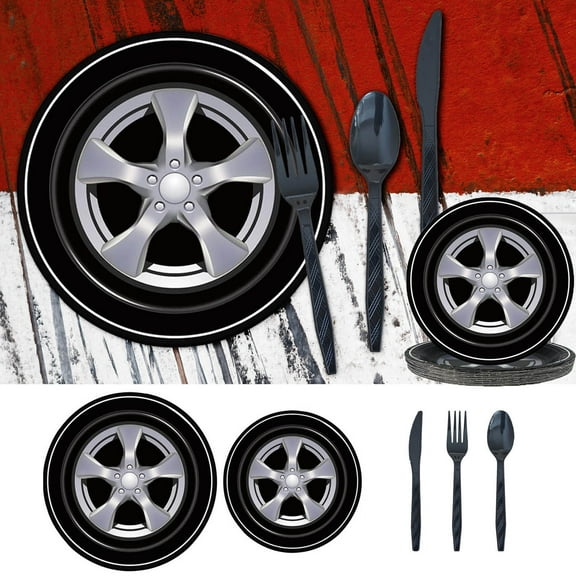 Harliver 20 Pcs Race Car Party Plates Napkins Sets, Racing Car Race Track Party Supplies Decorations Racing Sports Themed Dinnerware for Kids Boys Birthday Shower Home Decor(Spoon)
