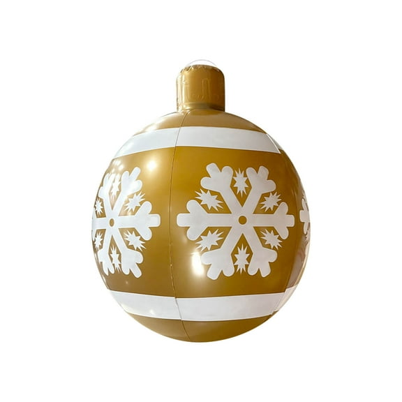 Harliver 24 Inch Giant Christmas Ball Decoration, Oversize PVC Decorated Ball Christmas Decorations, Ornaments Outdoor Holiday Yard Lawn Decorations for Xmas/New Year, Gold