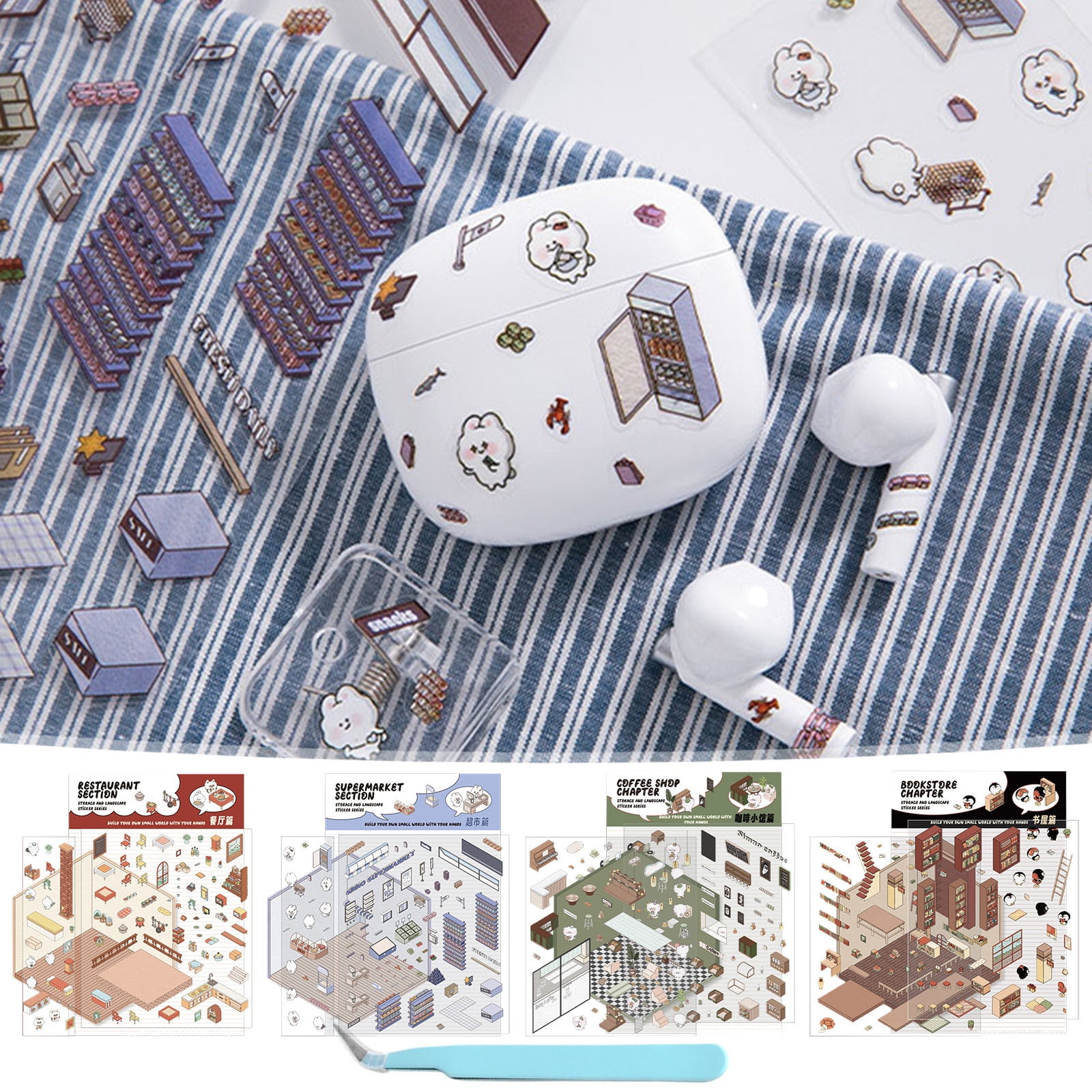 3D Sticker Book Aazon.co: 2 Sets Big DIY 3D Sticker Scene Isoetric ...