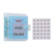 Harliver 500 Money Saving Challenge with Binder Mini Money Savings Challenge Book with Envelopes Budget Saving Cash for Budgeting Planner Teacher Graduation Gift Kid Home School Favor(Blue-C)
