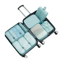 Harliver 7 Set Packing Cubes for Suitcases,Travel Luggage Packing Organizers with Laundry Bag Compression Storage Shoe Bag Clothing Underwear Bag for Man & Women (Sky Blue)