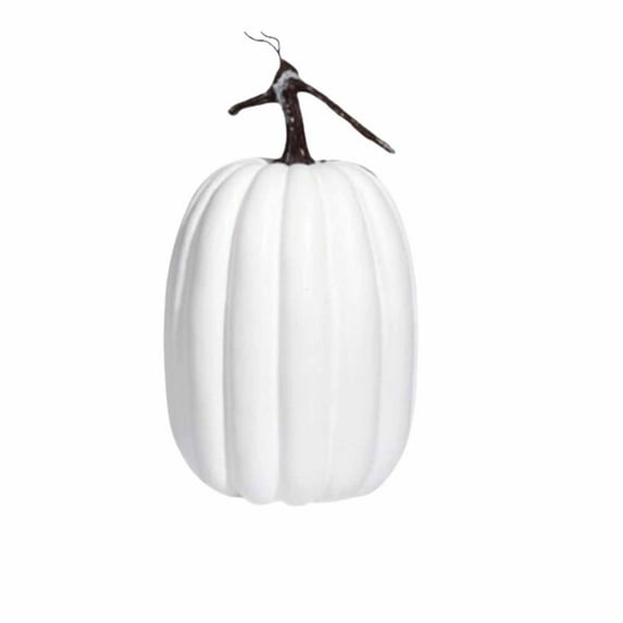 Harliver Artificial Pumpkins Foam Harvest Pumpkin, Halloween Thanksgiving Decorations Indoor, Big Decorative Foam Pumpkins for Halloween Decor Thanksgiving Table Decor (White)