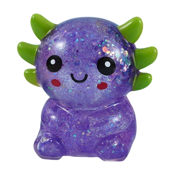 Harliver Axolotl Squishy Stress Ball, Soft TPR Slow Rising Squeeze Ball, Cute Salamander Fidget for Stress Relief, Anxiety Calming Sensory (Purple)
