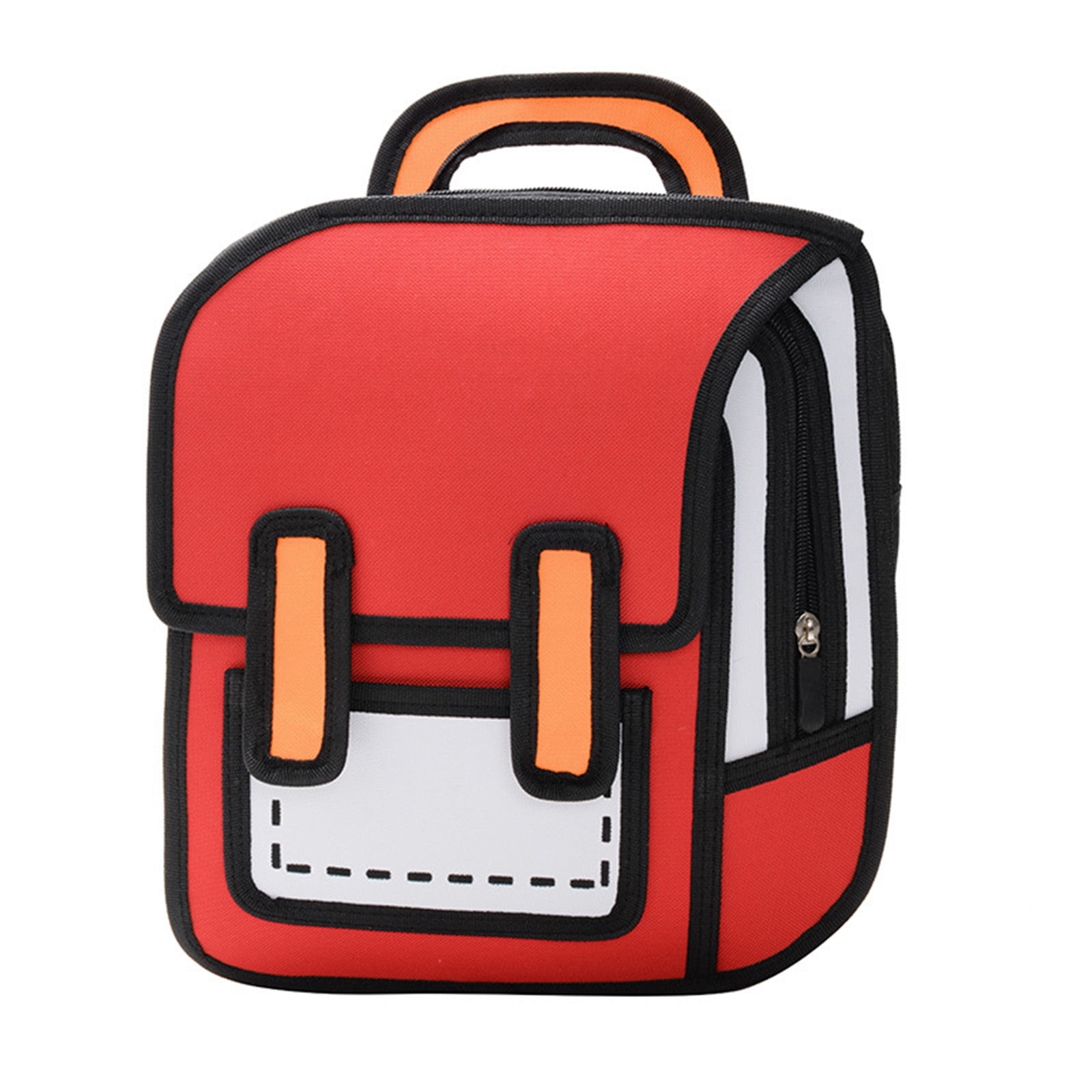 Kawaii Backpack - Cute Cartoon 3D Jump Style 2D Drawing Anime Bookbag For School - View #10