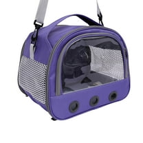 Harliver Bird Travel Carrier, Parakeet Backpack Carriers, Portable Pet Carrier Bag for Bird Cage Accessories, Transparent Travel Carrier Cage for Budgie Conure Cockatiel (Purple)