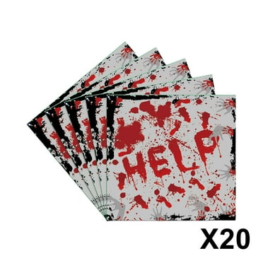 Harliver Birthday Decoration,20PCS Halloween Scream Party Tableware Decorations, Halloween Party Tableware, Banner Plates Napkins Tablecloth for Halloween Scream Themed Birthday Supplies
