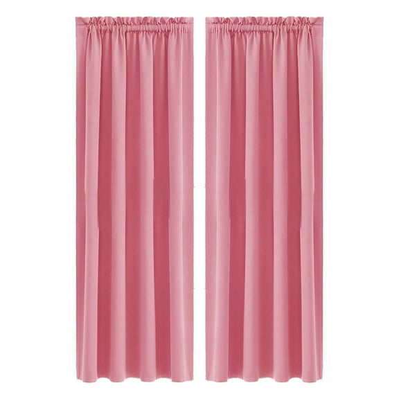 Harliver Blackout Curtains for Bedroom, Thermal Insulated Complete Room Darkening Window Curtains for Living Room,Full Room Darkening Noise Reducing Rod Pocket Curtain (63 x 37.8Inch, Pink)