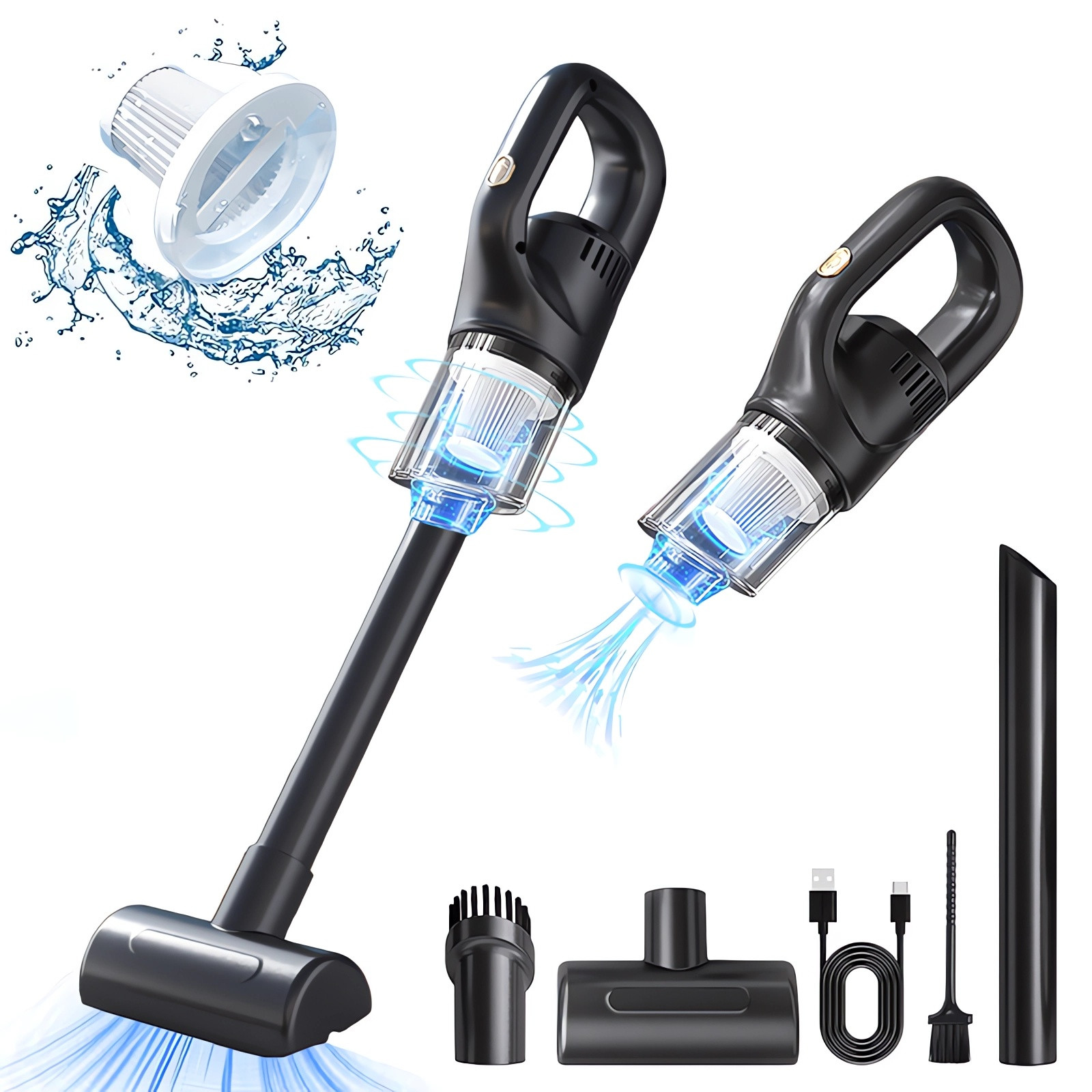 Harliver Car Vacuum Cleaner 9 to 10 KPA High Power Strong Suction ...