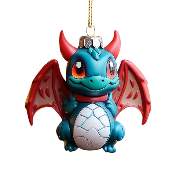 Harliver Christmas Dinosaur Ornaments, Dinosaur Hanging Ornament with Rope Acrylic Christmas Tree Decor, Christmas Tree Dinosaur Themed Birthday Party Favors (Dinosaur)