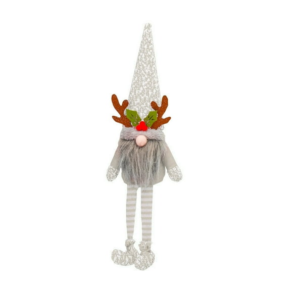 Harliver Christmas Gnome Dolls, Christmas Plush Antlers Rudolph Long Legs Faceless Doll Decorations, Christmas Faceless Doll Ornaments Dwarf Figurines, Gift Christmas Decorations(Gray)