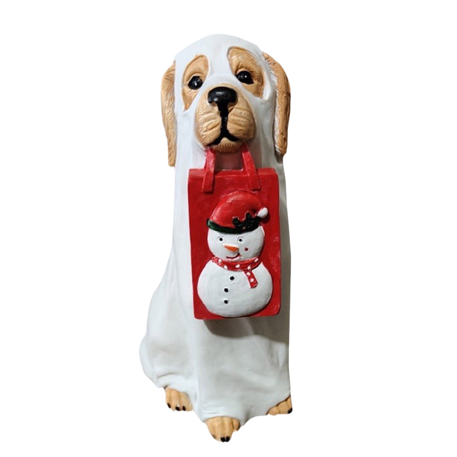 Harliver Christmas Halloween Dog Statues Home Decor, Outdoor Patio Decoration Ornament Snowman Puppy Resin Crafts, Garden Stake for Outdoor Christmas Halloween Decorations