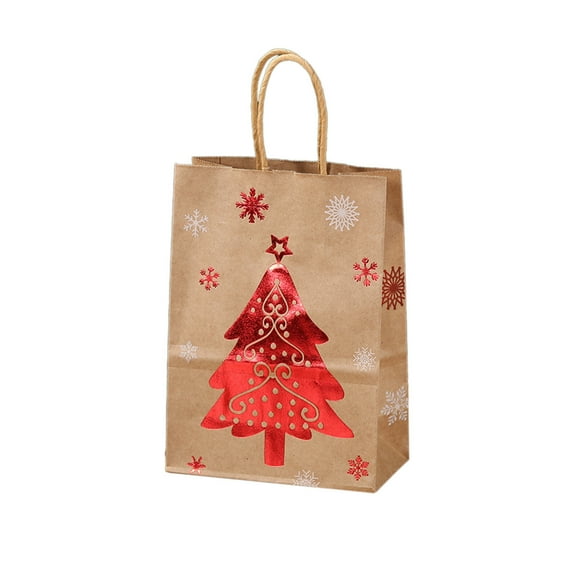 Harliver Christmas Kraft Gift Bags for Holiday Paper Gift Bags, Christmas Goody Bags, Xmas Gift Bags with Handles, Suitable for Holiday Kraft Paper Gift Bags, 10.63x8.27x4.33in