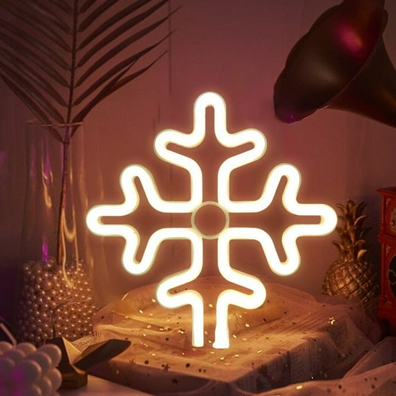 Harliver Christmas Neon Sign, Deer Snowflakes Neon Lights, Christmas Led Neon Signs for Wall Decor Merry Christmas Neon Sign for Kids Room Xmas Party Neon Wall Signs Decor Gifts