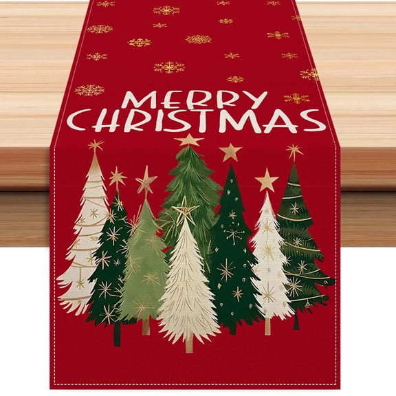 Harliver Christmas Table Runners, Xmas Table Christmas Dinner Table Runners Tablecloth, Holiday Winter Xmas Holy Night Coffee Table Runner for Home Kitchen Dining Decor, 13x72Inch