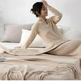 thumbnail image 1 of Harliver Cotton Waffle Weave Blanket King Size, Lightweight Washed Cotton Blanket for Spring & Summer - 78.74"x59.05" Soft Woven and Breathable Blanket for Bed Sofa Home Decor - Khaki, 1 of 9