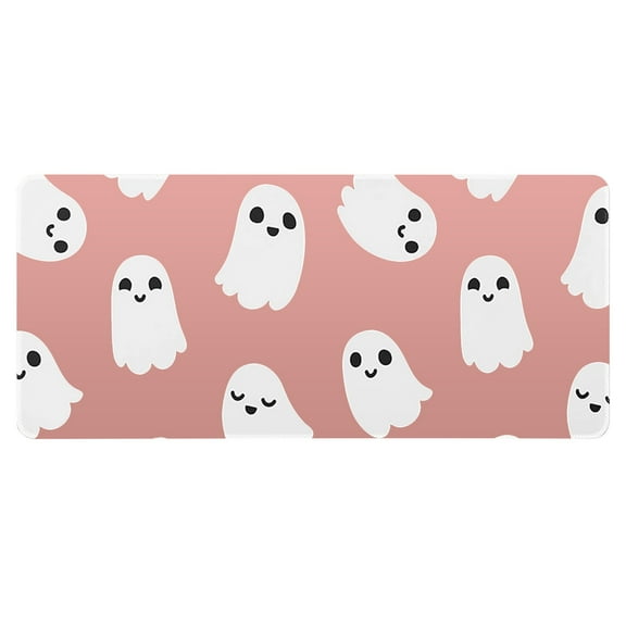 Harliver Cute Ghost Mouse Pad, 31.5 x 11.8 Inch Halloween Kawaii Spooky Design Gaming Mousepad, Extended Laptop Keyboard Desk Mat, Non-Slip Rubber Base Stitched Edges for Home Office