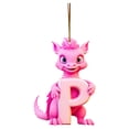 thumbnail image 1 of Harliver Dragon Baby Christmas Hanging Ornaments, 26 Letters Dinosaur Dragon Christmas Ornaments, Cute Cartoon Decorative Car Interior Pendant Hanging Decorations (Pink), 1 of 5