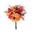 thumbnail image 1 of Harliver Fall Flowers Artificial, Fake Sunflower Roses Pumpkins for Autumn Decor, Faux Fall Floral Arrangements Stems for Home Fall Wedding Bouquet Table Centerpieces Thanksgiving Decoration, Orange, 1 of 4