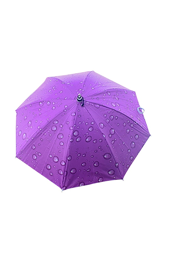 Fishing Umbrella Hat Adjustable Head Umbrella Foldable UV Protection Umbrella Cap for Golf Camping Beach Gardening Sunshade Outdoor Adults Kids-Purple