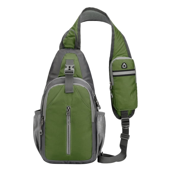 Harliver Green Sling Crossbody Bag for Men Women, Tactical Backpack Shoulder Daypack Mini Anti-Theft Motorcycle Chest Bags, Small One Strap Backpack for Casual Travel Hiking Outdoor Sports