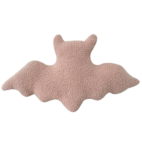 Harliver Halloween Bat Shaped Throw Pillow, Bat Plush Stuffed Decorative 3D Bat Stuffed Pillow Toy Goth Throw Pillows for Halloween Party Outdoor Home Decor Car Bed Couch (Pink, 15.7 x 9.4 inch)
