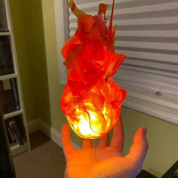 Harliver Halloween Floating Fireball, Creative Flame Prop, Illuminated Floating Fire, Artificial Fire Floating Props No Flame for Home Halloween Party Cool Role Playing Decorations (Red)
