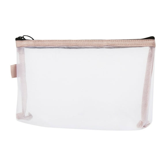Harliver Mesh Makeup Bags, Mesh Cosmetic Bags for Women Beauty Makeup Lipstick Cosmetic Accessories Organizer Mini Zipper Mesh Bags Small Travel Kit Storage Pouch, Pink