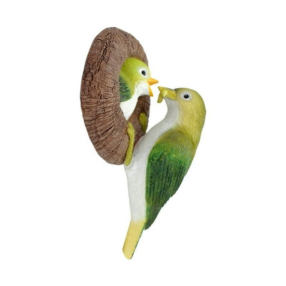 Harliver Mom and Baby Hummingbird Tree Hugger, Resin Bird Figurines Art Sculpture, Durable & Waterproof, Hanging Garden Statue Tree Peeker Ornament for Patio Lawn Porch Yard Outdoor Decorations