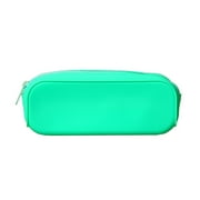 Harliver Silicone Zipper Pencil Bag, Waterproof Pencil Bag, Multifunctional Large-Capacity Storage Bag, Silicone Pencil Pouch Suitable for Pencil Case, Cosmetics 7.48x2.75x1.96in Green