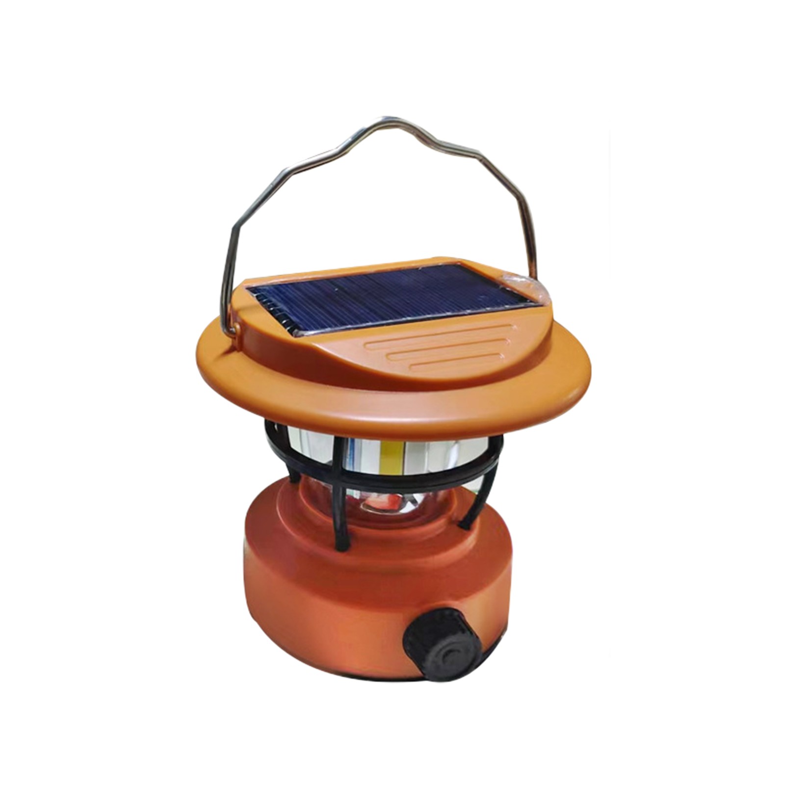 Harliver Solar Camping Lantern, USB Rechargeable Retro Dimmable Horse Camp Lamp Outdoor IPX4 Waterproof Vintage Portable Tent Light for Indoor Outages Hiking Emergency, Orange