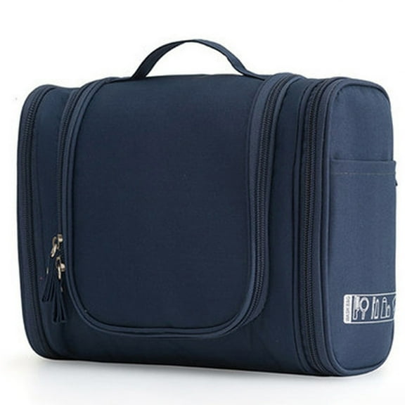 Harliver Travel Toiletry Bag for Women, Portable Makeup Cosmetic Bag with Hanging Hook, Travel Essentials 3 in 1 Packing Organizer Travel Bag for Accessories, Shampoo, Full-size Container, Navy