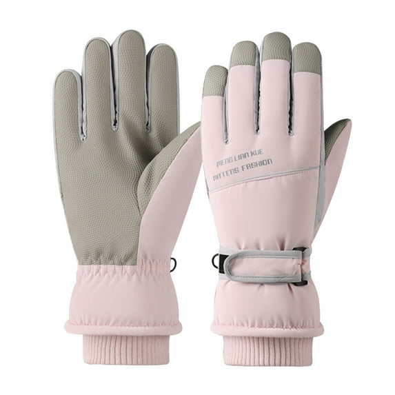 Harliver Velvet Thick Windproof Warm Gloves, Winter Running Gloves for Women & Men, Windproof Water-Resistant Thermal Touchscreen Liner Gloves for Cycling, Hiking, Driving, Freezer Work, Pink