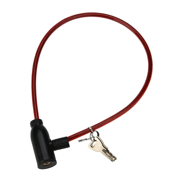 Holloyiver Weatherproof Security Cable Lock with Keys (24.96'' x 0.31') Anti-Theft for Kayak Bike Paddleboard Scooter Equipment ,Bike Key Lock in Braided Steel Cable, 2 Keys Included Red