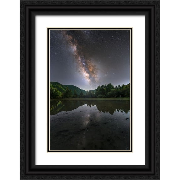 Harlock 23x32 Black Ornate Wood Framed with Double Matting Museum Art Print Titled - Parallel World