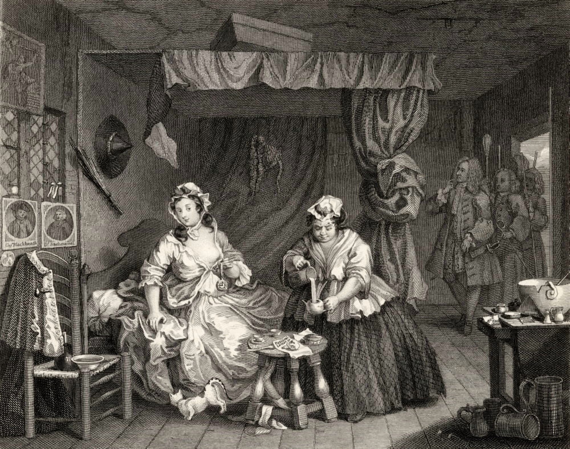 The Harlots Progress Apprehended By A Magistrate From The Original Picture By Hogarth From The Works Of Hogarth Published London 1833 Canvas Art - Ken Welsh Design Pics (16 x 13)