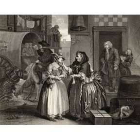 The Harlots Progress Ensnared By A Procuress From The Original Picture By Hogarth From The Works Of Hogarth Published London 1833 Canvas Art - Ken Welsh Design Pics (32 x 26)