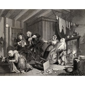 The Harlots Progress Expires While The Doctors Are Disputing From The Original Picture By Hogarth From The Works Of Hogarth Published London 1833 Canvas Art - Ken Welsh Design Pics (16 x 12)