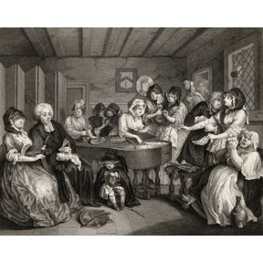 The Harlots Progress The Funeral From The Original Picture By Hogarth From The Works Of Hogarth Published London 1833 Canvas Art - Ken Welsh Design Pics (16 x 13)