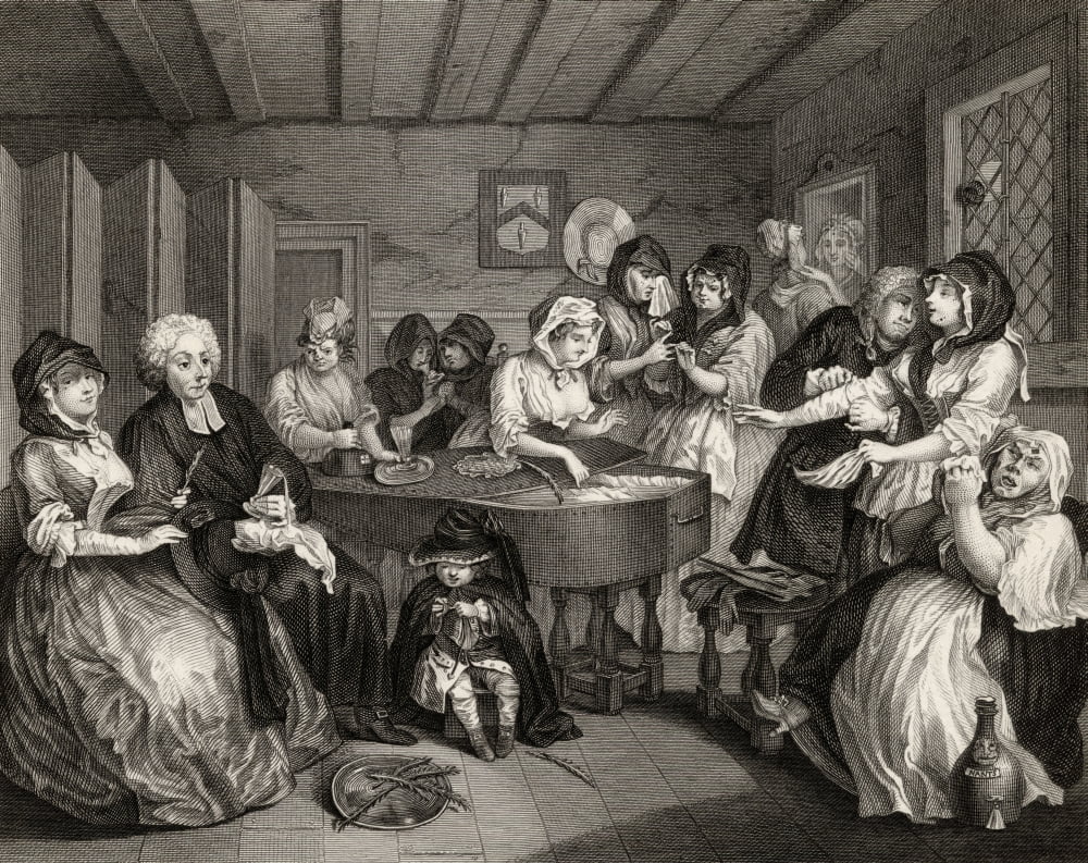 The Harlots Progress The Funeral From The Original Picture By Hogarth From The Works Of Hogarth Published London 1833 Canvas Art - Ken Welsh Design Pics (32 x 26)