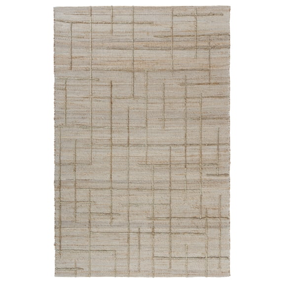 Harlow Hill 2' x 3' Bleach Checkered Modern Jute Blend Indoor Area Rug